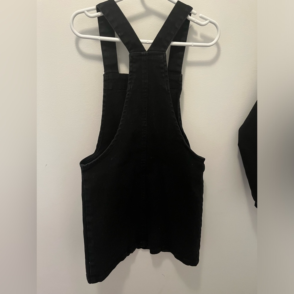 Black denim overall dress - Picture 4 of 4